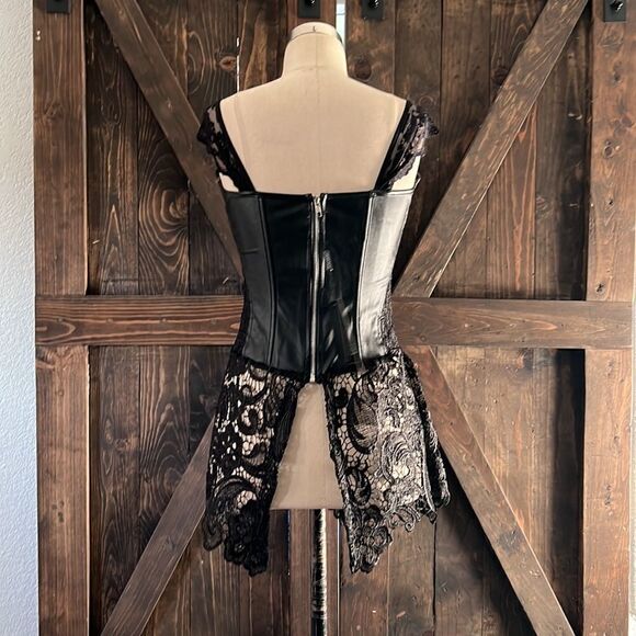 NWT Wechery faux Leather Sweetheart Steampunk Gothic Corset Bustier Lace… - Picture 7 of 16